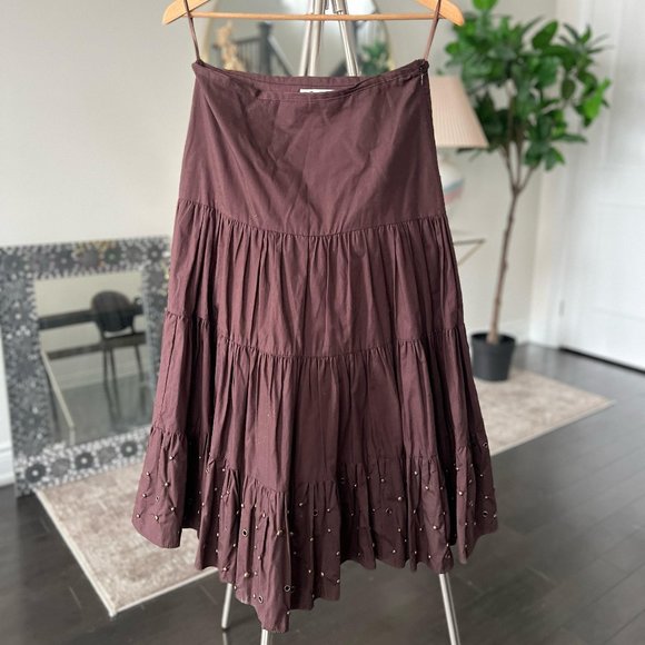 Jessica Sport Midi Brown Skirt - Effortless Style for Any Occasion! (Size 6) - Picture 5 of 6